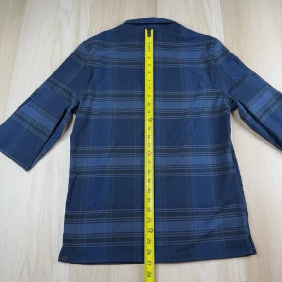 Lululemon Masons Peak Flannel Shirt Mens S Small Blue Long Sleeve Button Up - Picture 10 of 11